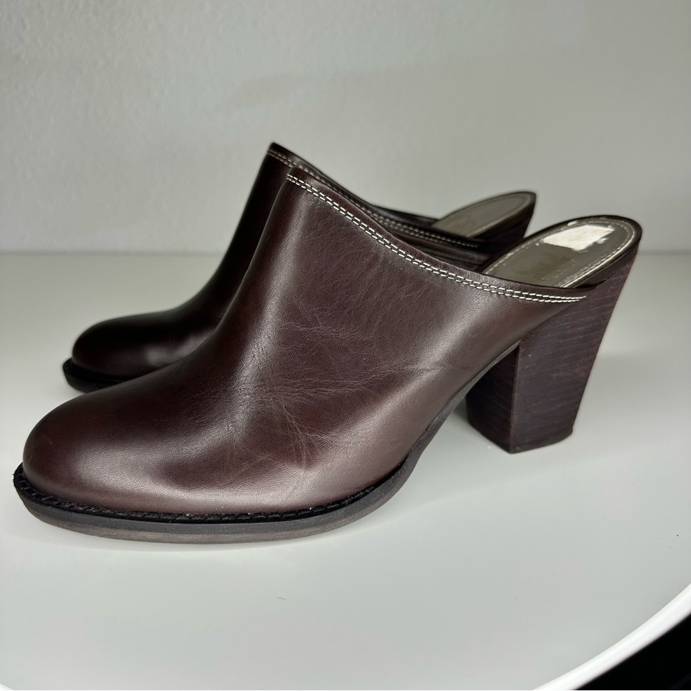 Gianni Bini-Mules/Clogs-Brown-Leather-Women size 8.5
